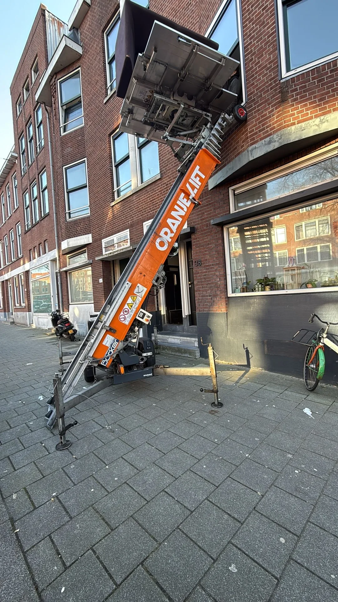Verhuislift bij woning Haarlem